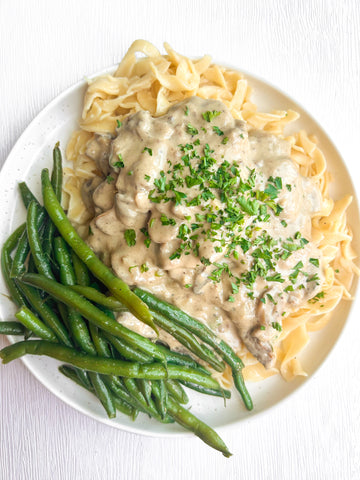 Tuesday (1/7): Beef Stroganoff with Garlic Green Beans