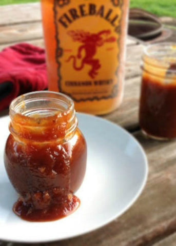 Fireball Apple-Butter BBQ Sauce (Gluten-Free, Dairy-Free) *in a mason jar with ribbon*